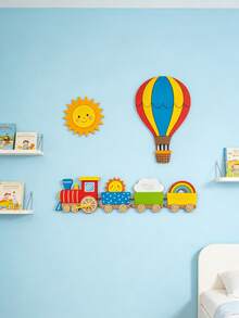 Baby Nursery Decor Hot Air Balloon Little Sun Little Train Wall Stickers Creative Home Party Wall Decoration Party Decor - Multicolor - View 5