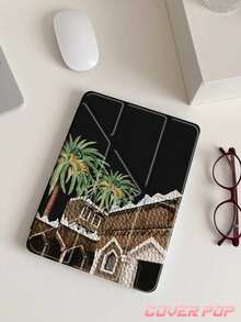 Middle East Style Flip Pad Case Middle East 1pc Camels & Palm Trees Dual-Sided Acrylic Transparent Crystal Backboard Shockproof Sleep/Wake Tablet Case Compatible With IPad (A16) 11th Gen 11-Inch 2025 Case, 9th/ 8th/ 7th Generation 10.2 Inch Case, 3+Y Fold Anti-Bend, Built-In Pencil Slot, Perfect Daily Protection Spring Gift - Multicolor - View 3