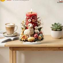 Decoración de escritorio de cordero y pollito de Pascua de acrílico 2D - A - Ver 4