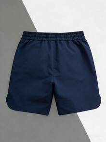 Quần short thể thao nam mùa hè thoáng khí, nhanh khô, dài đến đầu gối, cạp chun co giãn, có túi, quần thể thao thường ngày thích hợp cho bãi biển, hoạt động ngoài trời, hồ bơi và tập luyện. - Màu xanh hải quân - Xem 3