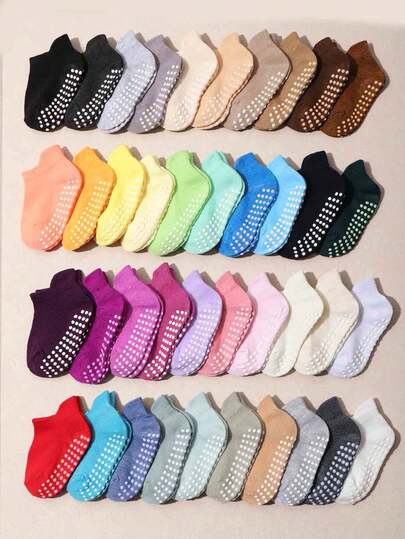 10 Pairs Random Anti-Slip Toddler Socks - Soft & Comfortable Material, Multi-Color Non-Slip Socks, Breathable & Anti-Skid, Suitable For Babies Crawling And Walking