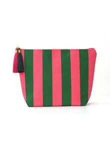 1pc Black & White Striped Canvas Cosmetic Bag, Contrast Zipper & Tassel Decor Toiletry Pouch, Minimalist Style Storage Bag, Suitable For Travel And Daily Skincare/Makeup Organization - Multicolor - View 13