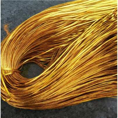 10 piezas de 50cm de cordón plano no elástico dorado y plateado, hilo metálico sin núcleo para manualidades de joyería y etiquetas DIY