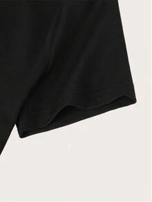 客製化女款黑色T恤，可印Logo與照片，個性化工作或舞團制服，夏季款 - 黑色 - 查看 7