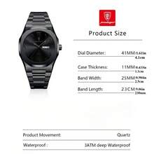 POEDAGAR Men's Business Luxury Stainless Steel Quartz Watch, Unique & Personalized Design With Outer & Inner Round Case, Meticulously Crafted - Blue - View 2