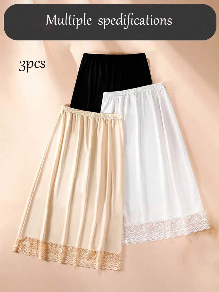 3件/2件/1件装衬裙，中长款防静电防闪光衬里裙，一体式遮臀塑形裙，纤体塑形，适合健身和瑜伽 - 彩色 - 查看 1