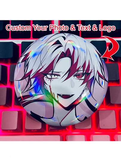 1/5/10/50/100/500pcs Customized Laser Printed Badges (Various Sizes: 58mm/75mm), Can Personalize With Any Text, Photo Or Image, Suitable For Promotion, Work, Birthday, Christmas Gifts And Other Occasions, Cute, Minimalist, Autumn Fashion, Engraved, Stainless Steel, Colorful, Fun, Kawaii, Y2K, Unisex, Casual