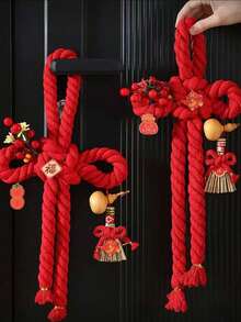 中国结，中国新年墙饰，中国新年派对装饰，中国新年门把手挂饰，中国新年礼物，适合中国新年 - 多色 - 查看 4