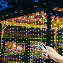 USB Powered Outdoor String Lights, Holiday Wreath Fairy Lights, Room Curtain Lights, Camping Decor Lights, Patio Decor, Birthday Gift, Date Night Decor, Remote Control Curtain Lights, Family Gathering Decor Lights, 4 Light Colors, Yard Decor, 8 Lighting Modes Wedding Party Romantic Atmosphere Decoration Lights, Wall Decor, Christmas & Halloween Decor - USB Curtain Light String - View 21