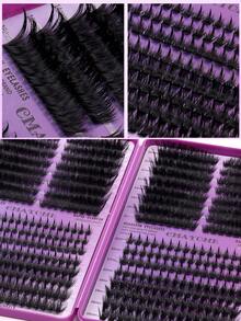544/608 PCS Lash Extension Kit, Spikes Cluster Lashes,.Cartoon Style Eyelash Clusters, Anime Eyelash Extensions, Natural Looking Eyelash Clusters, Fairy Eyelash Clusters, Suitable For Beginners - Purple - View 10