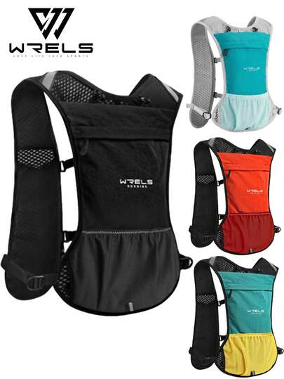  WRELS Contrast Color Sports Backpack With Hydration Bladder, Breathable Multi-Functional Backpack With Attachment Loops, Suitable For Cycling, Hiking, Running And Marathon