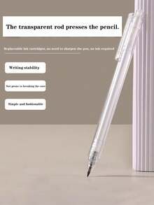1pc Transparent Push-Button Eternal Pencil, Minimalist Fashionable Transparent Barrel, High-Tech Ink-Free "Writes Endlessly" No Need To Sharpen/Break, Student Writing Pencil, Back To School, Office & Study Writing Pencil - Pencil - View 3