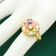 5pcs Vintage Personalized Women's Wedding Jewelry Set - Bracelet, Earrings, Ring, Necklace, Pendant, Suitable For Daily Wear, Vacation, Gift - Colorful - View 7