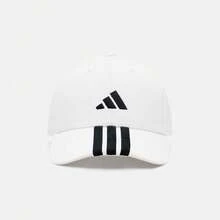 Adidas 男女通用篮球3S帽 NL款，弯檐 - 黑與白 - 查看 1