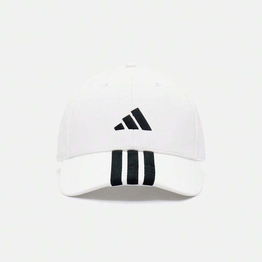 Adidas 男女通用篮球3S帽 NL款，弯檐 - 黑與白 - 查看 1