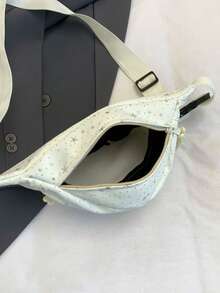 Túi đeo hông, túi đeo chéo, túi xách tay thời trang bằng da PU màu trơn mới dành cho nữ. - trắng - Xem 2