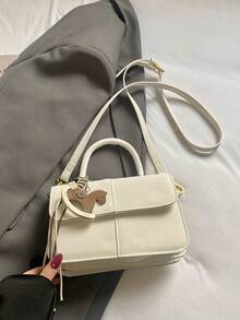 时尚百搭拼接个性化通勤女包单肩斜挎包 - 彩色 - 查看 6