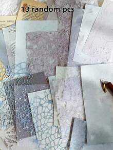 Giấy kết hợp nhiều chất liệu, kiểu cổ điển, có vân, thích hợp làm phông nền trang trí tranh ghép DIY. - Nhiều màu - Xem 17