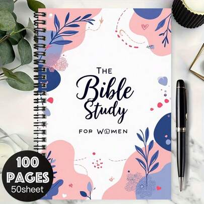 100-Page Floral Spiral Notebook, Ideal For Bible Study, Suitable For Work, Study, Diary, And Notes. Great Gift For Graduation, Birthday, And Various Occasions, Providing A New Wonderful Recording Experience!