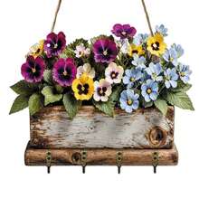 1pc Wooden Flat Key Holder With 4 Metal Hooks - "Que Dios Bendiga Este " Spanish Design, Floral Wall Decor, Suitable For Home, Porch, Villa - Multifunctional Seasonal Decoration, Key Hook Wall, Key Rack Wall, Key Hanger Wall, Key Hooks, Wooden Key Rack Wall - Multicolor - View 11