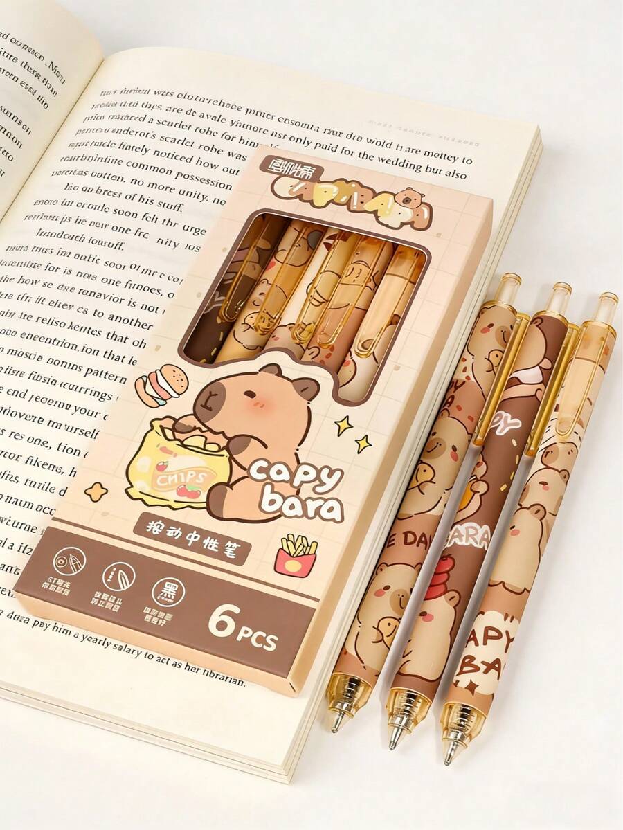 6支可擦凝胶笔，适用于办公用品、文具和返校礼物 - 彩色 - 查看 1
