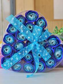 24支玫瑰香氛皂花礼盒套装，情人节、婚礼、生日派对礼物，可水洗人造玫瑰花礼盒，创意礼品 - 多色 - 查看 7