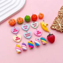 18pcs New Style Resin Simulation Fruit Pendants (Strawberry, Banana, Orange) – DIY Jewelry Making Accessories. - Multicolor - View 8
