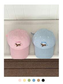 Cute & Energetic Girl, Candy Colors, Dopamine Animal Embroidery, Minimalist Letter Embroidery, Soft Top Y2K Striped Visor Cap, Thin Long Brim Sun Protection 5-Panel Hat, Street Hip-Hop Flat Brim Baseball Cap, Plaid Baseball Cap, American & British College Style Unisex Large Head Circumference Sun Protection Sports Visor Cap,Summer,Beach - Multicolor - View 9