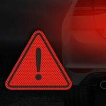 1pc Triangle Exclamation Mark Reflective Warning Sticker, Nighttime Driving Safety Reflective Sticker, Anti-Collision Sticker - A - View 11