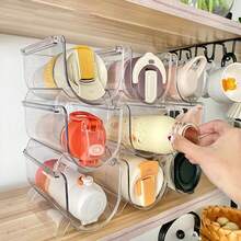 1pc Stackable Wine Rack Storage Cabinet Decor, Plastic Creative Beverage Bottle Holder For Home Use, Suitable For Living Room, Refrigerator, Cabinet - Transparent - View 5