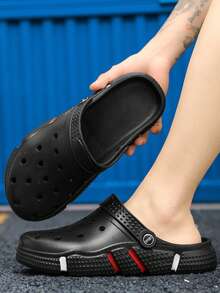 Dual-Layer EVA (Ethylene-Vinyl Acetate Copolymer) Distressed Beach Sandals, Summer - Black - View 4