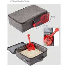 Bac à litière pliable et étanche pour chat pour les voyages, bac à litière portable pour chat pour l'extérieur de la voiture, bac à litière spécial pour chat pour sacs pour animaux de compagnie, conception de grande capacité, facile à nettoyer, fournitures essentielles pour animaux de compagnie pour les voyages - L - Voir 9