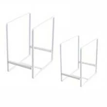 2pcs Simple Metal Tray Organizer Rack, Suitable For Cabinet Countertop, Bowls, Cutting Boards, Pans, Etc. - View 9