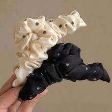 1pc Elegant Polka Dot Pleated Mesh Hair Clip, Graceful Hair Claw For Updo, Spring/Summer - Multicolor - View 6