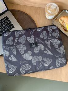 Laptop Bag / Tablet Bag 11-Inch / 14-Inch Laptop Bag / Bag / Laptop Case Denim Color Heart Pattern Waterproof Portable Computer Protective Cover / Small Bag / File Bag / Laptop Inner Bag / Computer Carrying Bag 11/13/14/15.3/15.6 Inches Portable Tablecloth Bag Suitable For 9-11-Inch Air 4 / 5 Pro 11/Mini 5/6 Protective Cover / Shockproof Bag School Season Essential Bag Laptop Bag For Women Laptop Sleeve Laptop Cover For Business Travel Essentials - Multicolor - View 12
