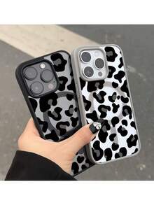 新款时尚3D透明磁吸豹纹保护壳，适用于 17 Pro Max、17 Pro、17 Air、17、16、15、14、13、12 Pro Max、11，黑色全包保护壳 - 黑色 - 查看 3