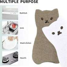 4pcs Cute Cat-Shaped Kitchen Sponge Set - Thick & Durable Dishwashing Cleaning Tools, With Metal Hooks For Hanging Pots, Utensils, And Non-Scratch Sponge Foam, Multi-Functional Heavy-Duty Kitchen Cleaning Sponge - 2/4/6/8 Pcs, 4-Color Combination, 3-Layer Design - Nhiều màu - Xem 7