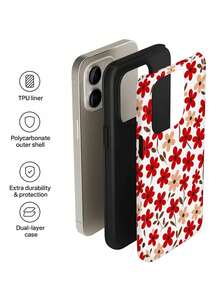 1 ốp lưng Phirim 2 trong 1 bóng bẩy, họa tiết hoa mùa xuân rực rỡ, bảo vệ toàn diện điện thoại, tương thích với Samsung 11/12/13/14/15/16/17 Pro Max - Nhiều màu - Xem 5