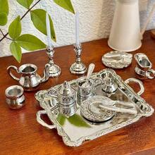 This Luxurious Dollhouse Candlelight Dinner And Tea Set, Including Cutlery, Tray, And Teaware, Is An Essential Decoration For Any Dollhouse Living Room Or Kitchen Scene. - one-size - View 6
