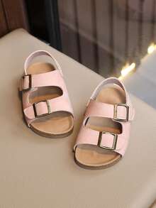 童鞋、夏季女童凉鞋、男童罗马鞋、儿童沙滩鞋、婴儿鞋 - 粉色 - 查看 2