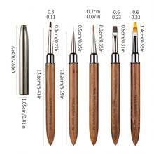 1支/套檀木美甲刷 - 日本美甲工具，可用于勾勒轮廓、构建线条和绘制线条 - 棕色 - 查看 20