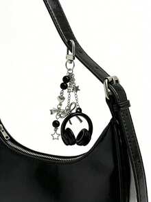 1 pièce/2 pièces Porte-clés d'écouteurs 3D mignons avec bracelet d'écouteurs style élégant Y2K, pendentif perlé étoile et nœud, convient comme accessoire doux, charm de téléphone/sac, bijoux de couple thème musical, pendentif de tour de cou, décoration de sac à dos, excellent cadeau pour amis/petite amie/famille - Multicolore - Voir 6