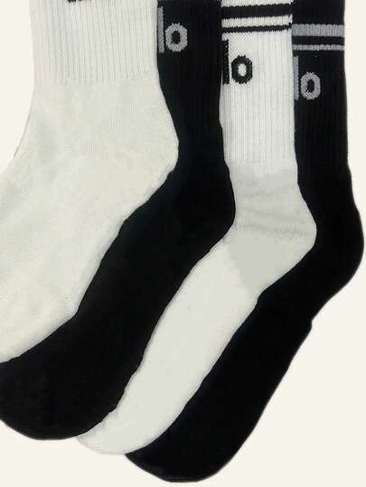 4双装户外涤纶袜 - 舒适、男女通用、适合所有季节、户外探险的理想之选、时尚百搭