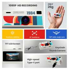 1080P Mini Keychain Camera - 0.96" HD Screen, 8MP Retro SLR Design, 160° Wide Angle, Anti-Lost Lanyard, Rechargeable Portable DV Camera Suitable For Adults/Teens/Outdoor Travel - Multicolor - View 9