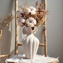 1pc Elegant Resin Vase, Compact Size Suitable For Desktop Display, Can Hold Dried Or Fresh Flowers, Matte Finish, Fashionable And Modern Style, Suitable For Young People, Middle-Aged And Youth - Multicolor - View 8