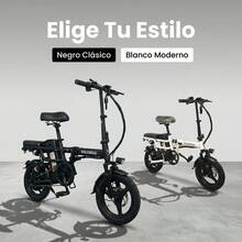 K1-Bicicleta eléctrica plegable para adultos de 14 pulgadas, motor sin escobillas de alto rendimiento, potencia de 400 W, batería de 48 V 10 AH, autonomía de 40 km, capacidad de carga máxima de 150 kg, asiento doble con doble suspensión, cambio de 3 velocidades, neumáticos todoterreno, luces LED - adecuado para desplazamientos diarios, todoterreno y paseos de ocio.K - Blanco - Ver 6