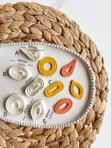 Minimalist Teardrop Clay Cutter Set, 1/5Pcs Layered Polymer Clay Cutters, DIY Craft Tools For Modern Clay Jewelry Making - White - View 3