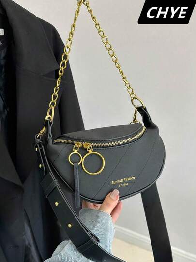 1 pieza Bolso de pecho de mujer minimalista de unicolor y moda, superficie mate, bolso versátil y elegante, bolso bandolera de ante para otoño/invierno