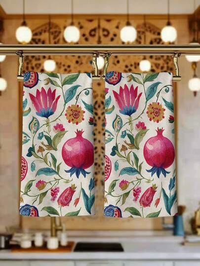 2pcs/4pcs Spring Floral Pattern Kitchen Towels, Bathroom Hand Towels, Dish Cloths, Countryside Style 40*60cm/15.75*23.62inch, Kitchen Dining Decor, Super Absorbent Microfiber, Quick Dry, Lint-Free, Home Decor, Indoor/Outdoor Party Supplies, Wedding/Holiday Gifts