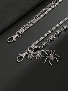 1条哥特式暗黑蜘蛛链，个性化嘻哈裤链，百搭日常佩戴 - 白K - 查看 5